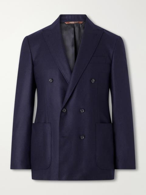 Canali Kei Double-Breasted Wool and Silk-Blend Blazer