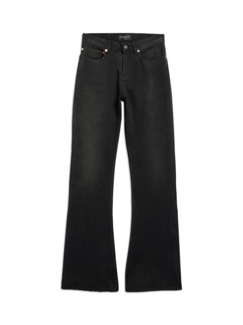 Bootcut Pants in Black Faded