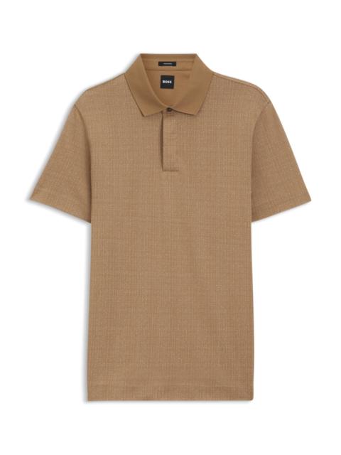 BOSS COTTON POLO SHIRT WITH TWO-TONE JACQUARD