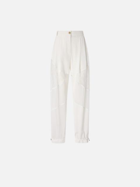 PINKO TROUSERS WITH LACE DETAILS