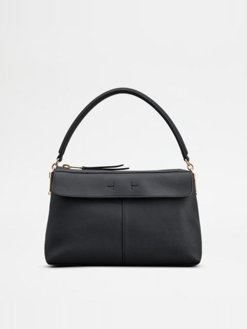 TOD'S T CASE BOSTON BAG IN LEATHER SMALL - BLACK