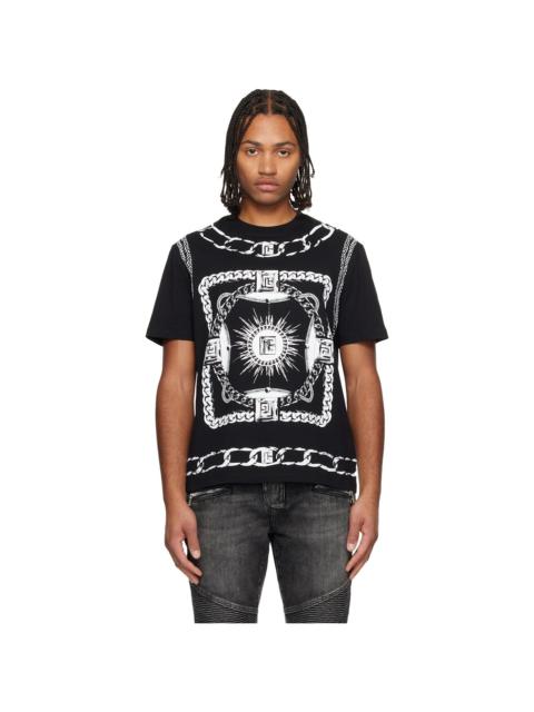 Balmain Black Foulard Print T-shirt