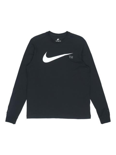 Nike Men's Nike Large Logo Printing Sports Round Neck Pullover Black DD3375-010