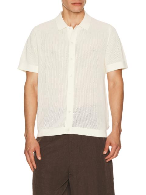 onia Crochet Knit Button Up Shirt