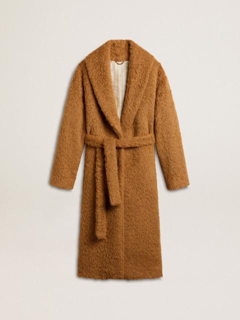 Golden Goose Women's coat with shawl collar in tobacco