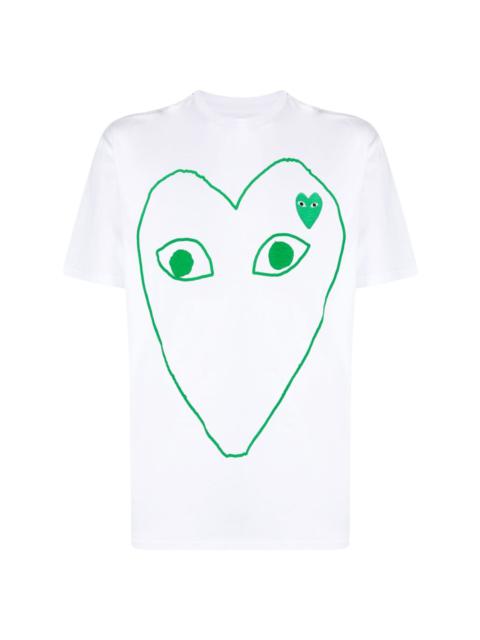 heart-printed T-shirt