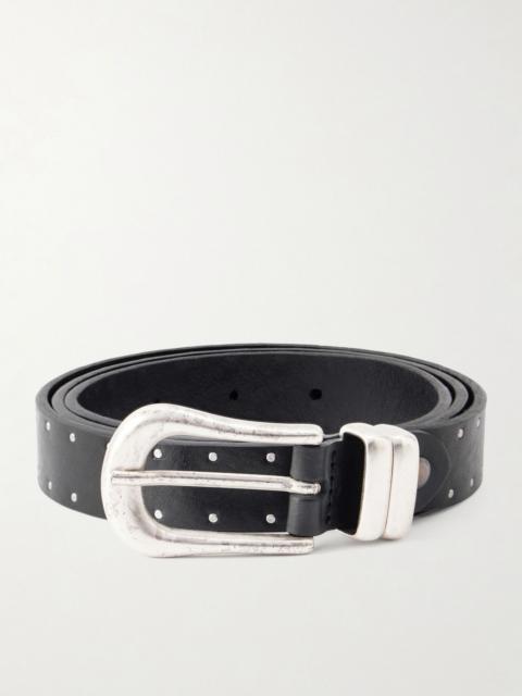 SECOND/LAYER The Doc 2cm Studded Leather Belt Black