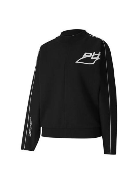 PUMA (WMNS) PUMA Evide Logo Printing Round-neck Sweatshirt Black 597384-01