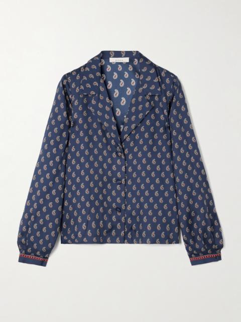 DÔEN Elene Paisley-print Silk-satin Blouse