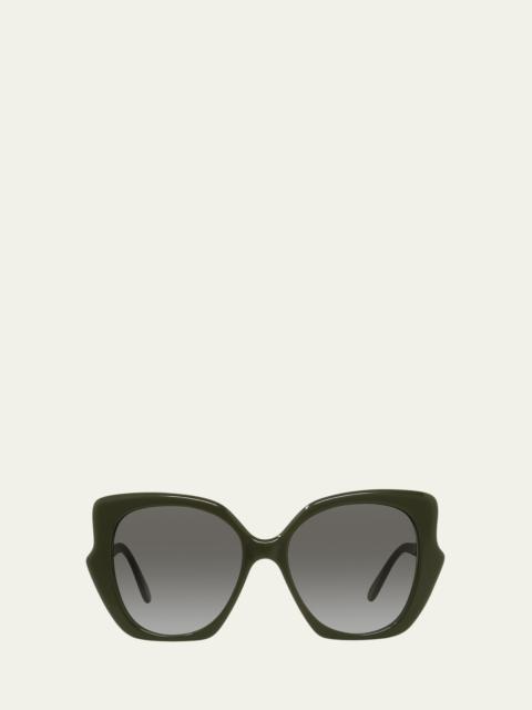 Logo Acetate Square Sunglasses