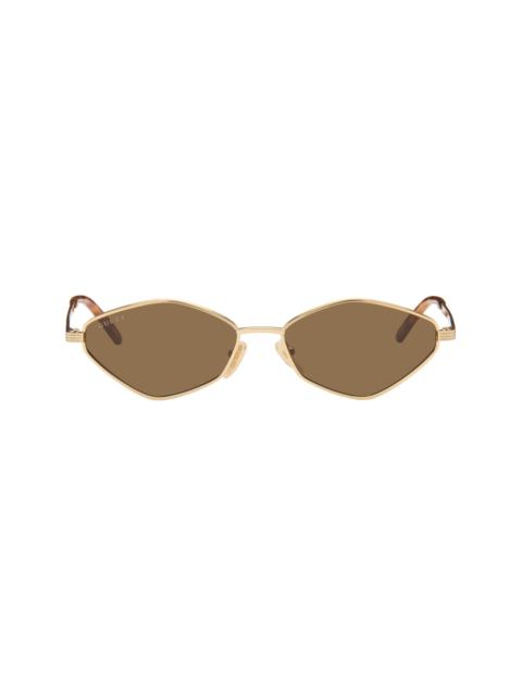 GUCCI Gold Geometric-Frame Sunglasses
