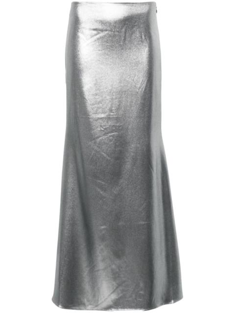 ROTATE semi-train metallic-effect maxi skirt