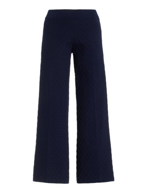 HIGH SPORT Exclusive Harry Knit Wide-Leg Pants blue