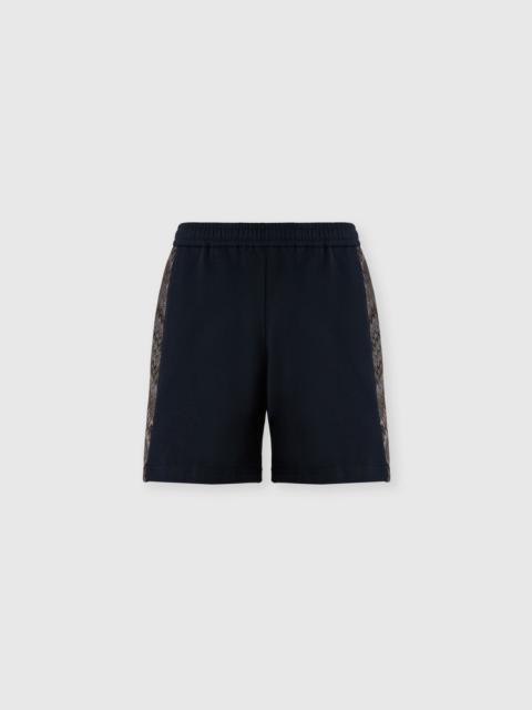 Missoni Cotton fleece shorts with zigzag insert