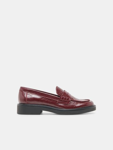 dolce vita TIGGY LOAFERS OXBLOOD CRINKLE PATENT