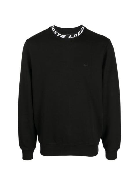 logo jacquard-neck long-sleeve sweatshirt