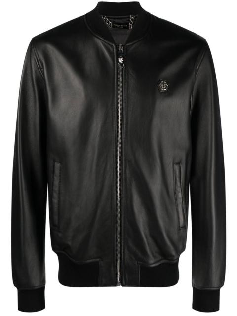 PHILIPP PLEIN Billy leather bomber jacket