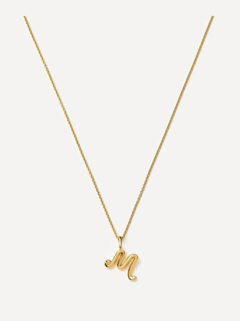 MISSOMA 18ct Gold-Plated Vermeil Silver Curly Molten Mini M Initial Pendant Necklace