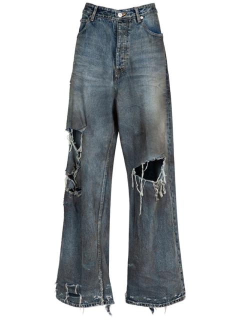 BALENCIAGA Japanese denim wide leg jeans