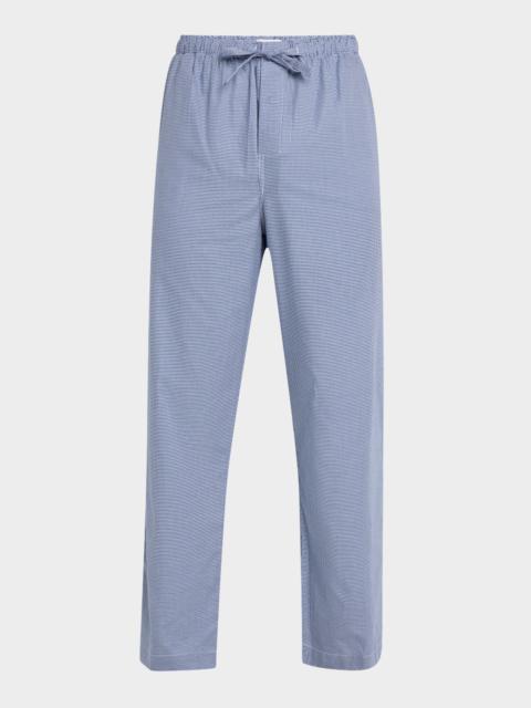 Derek Rose Men's Barker Micro Houndstooth Cotton Lounge Pants