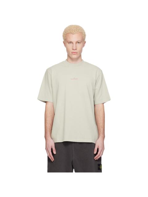 Stone Island Gray 2100001 Combed Organic Cotton Jersey T-shirt