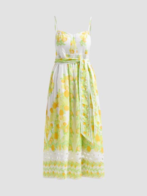 Lilly Pulitzer Women's Katina Printed Cotton Tie-Waist Midi Dress - Resort White Zesty