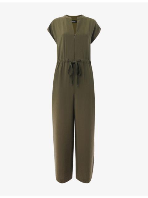 WHISTLES Cap-Sleeved Drawstring-Waist Woven Jumpsuit