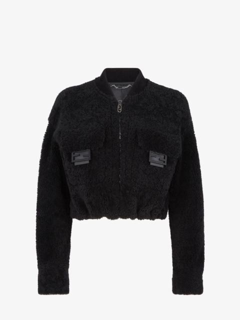 FENDI Fendi Roma Capsule bomber jacket in black shearling