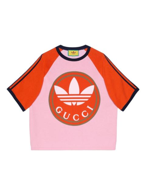GUCCI Adidas X Gucci Cotton Jersey T-shirt 'Pink' 722927-XJE1E-5454