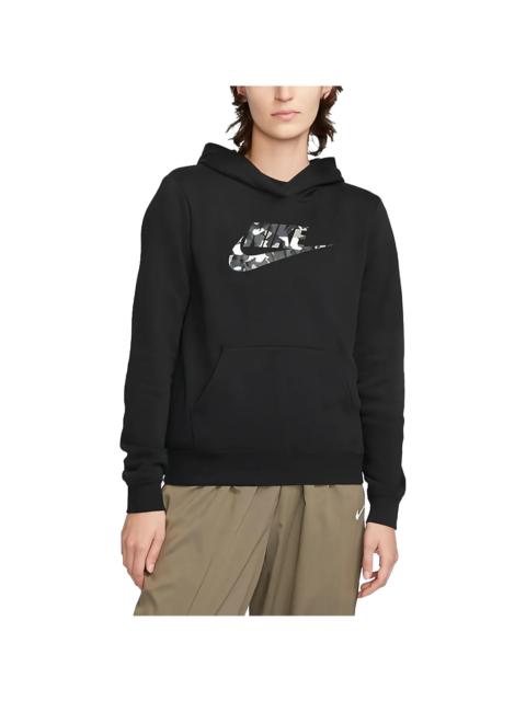 Nike Fleece Printed Logo Pullover Hoodie DQ6108 010
