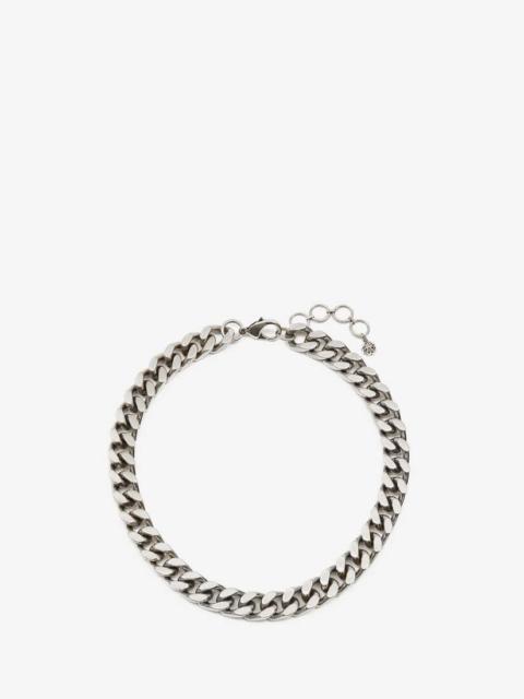 Alexander McQueen Chain Choker in Antique Silver
