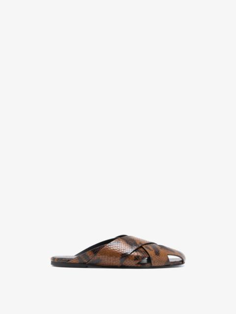 Proenza Schouler Slant Cross Slides in Embossed Python
