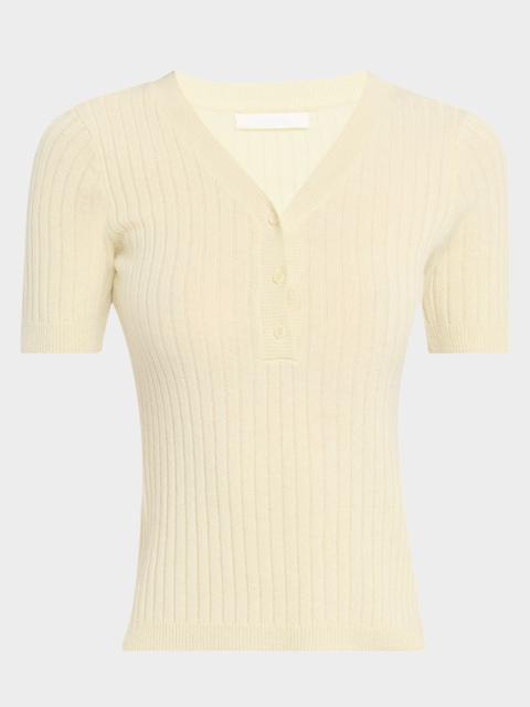 SABLYN Kennedy Ribbed Cashmere Henley