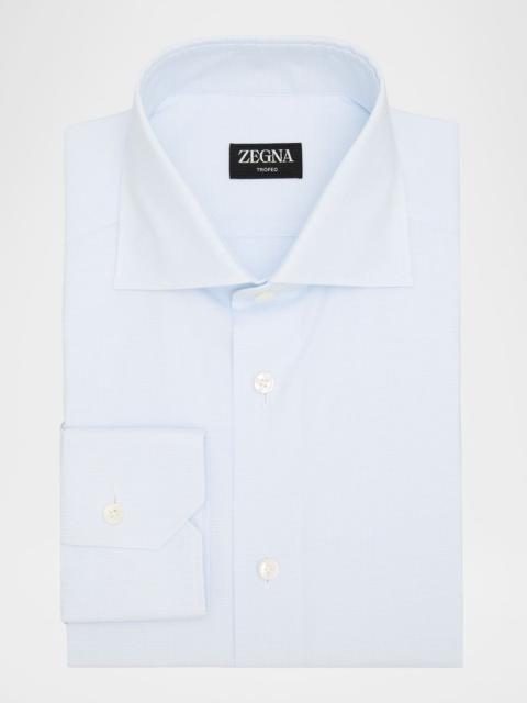 ZEGNA Men's Micro-Check Cotton Dress Shirt
