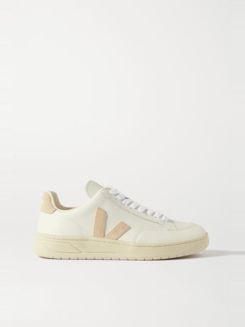 V-12 suede-trimmed leather sneakers