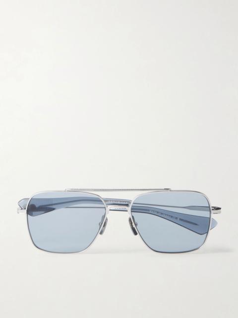 DITA Flight-Seven Aviator-Style Titanium Sunglasses Silver