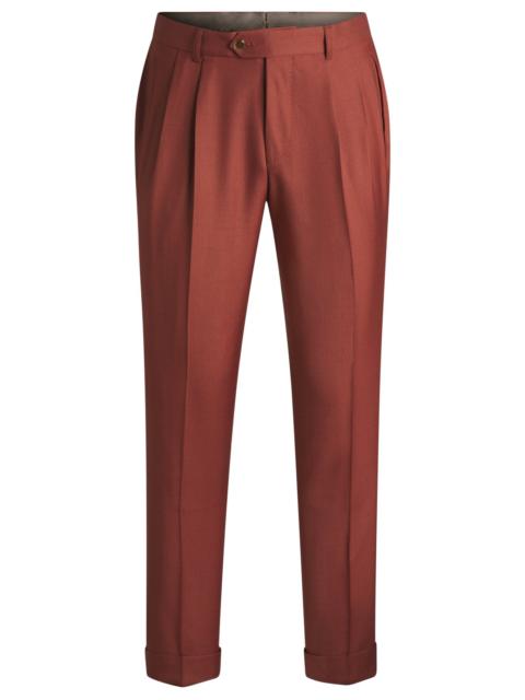 BOSS REGULAR-FIT TROUSERS IN CASHMERE, VIRGIN WOOL AND SILK