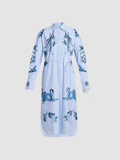 Erdem STRIPE POPLIN LONG SLEEVE MIDI SHIRT DRESS