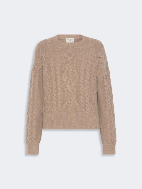 WEEKEND Max Mara ALBEN Cable knit wool yarn jumper - HAZELNUT BROWN