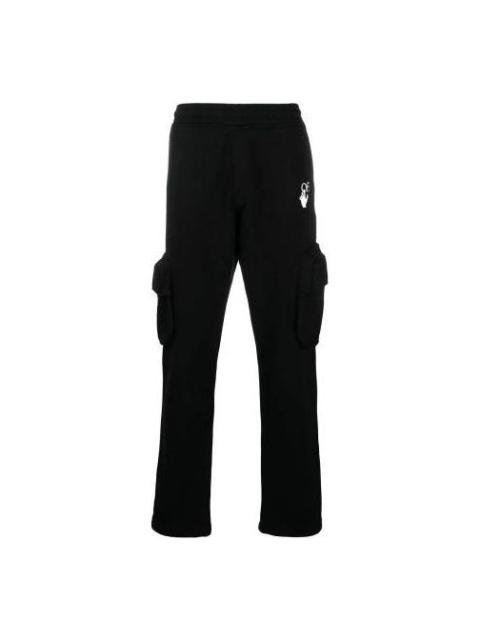 Off-White Off-White SS21 Logo Pocket Casual Sports Pants Black OMCH036R21FLE0021032