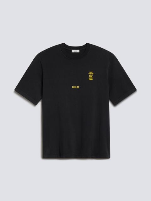 AGOLDE SHORT SLEEVE TEE RON FINLEY IN WASHED BLACK