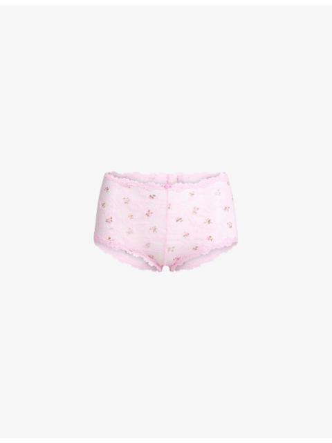 SKIMS Sheer Stretch Lace Boy Short