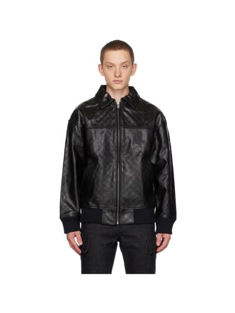 MISBHV Black Monogram Leather Jacket