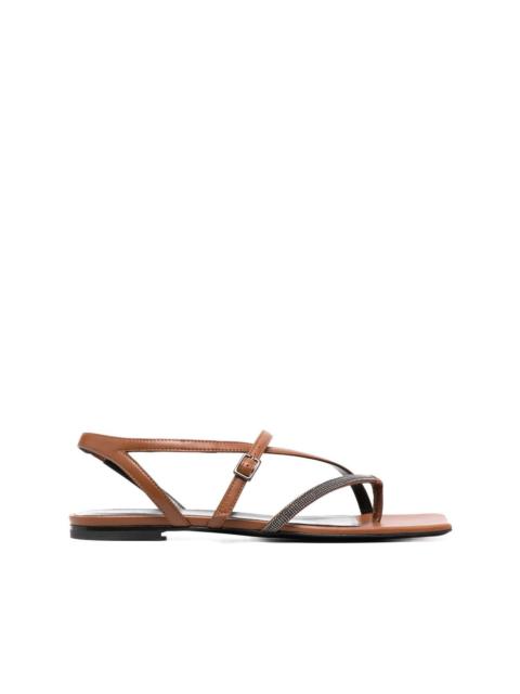 FABIANA FILIPPI bead-embellished cross-strap sandals