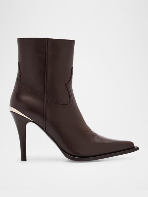 PARTLOW Nancy Leather Western Stiletto Booties
