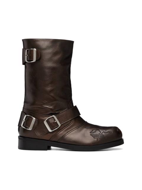 STEFAN COOKE Brown Pegasus Biker Boots