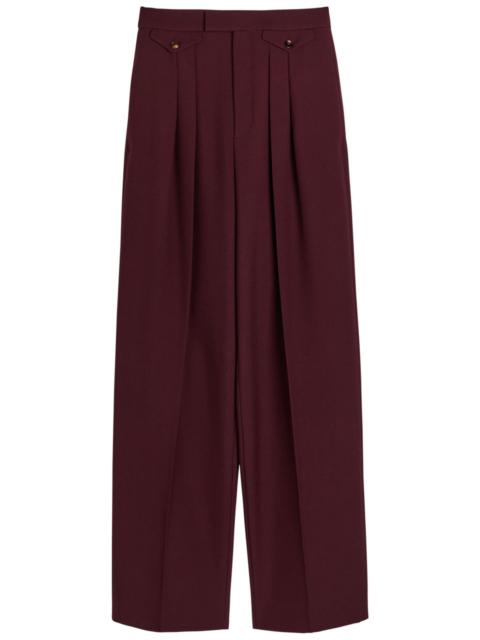 Chloé Chloe Pleated Straight-leg Wool Trousers