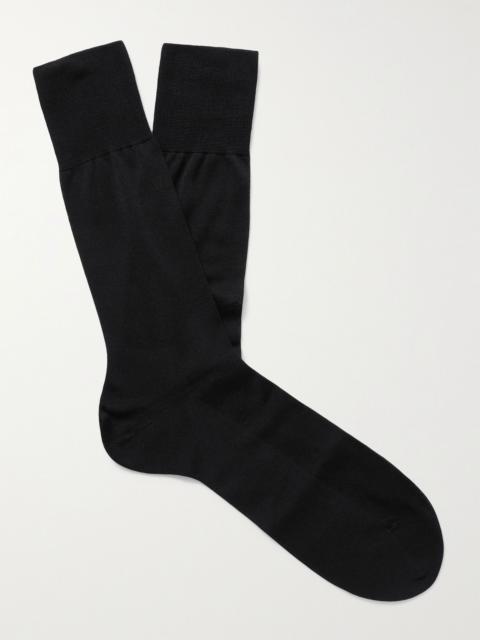 FALKE No 4 Mulberry Silk-Blend Socks Black