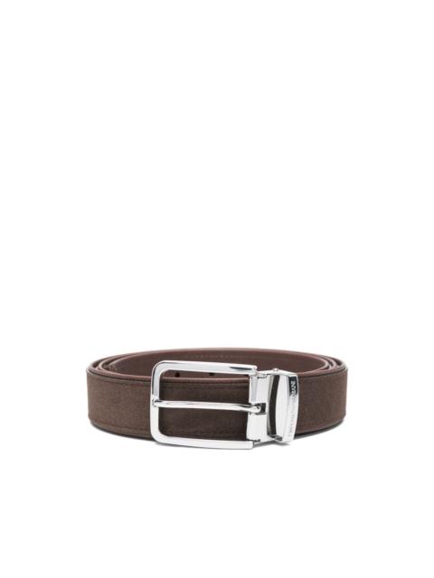 EMPORIO ARMANI rectangle-buckle suede-leather belt