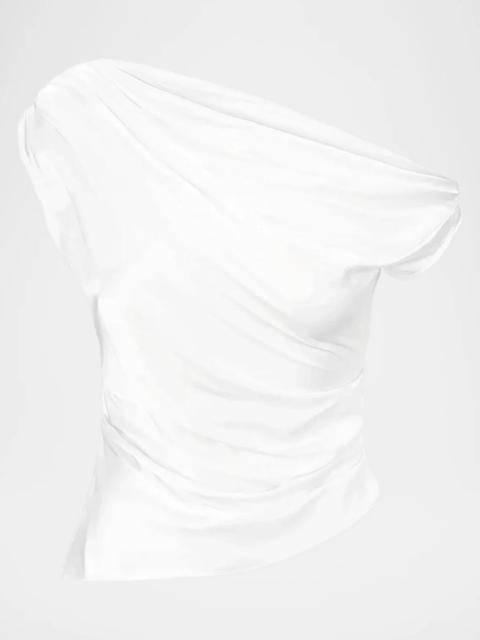 STAUD Phare Pleated Silk Top